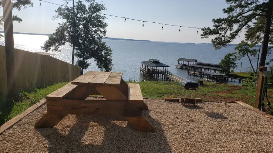 The picnic table was made from reclaimed wood from a failed seawall. The picnic table was made from reclaimed wood from a failed seawall.