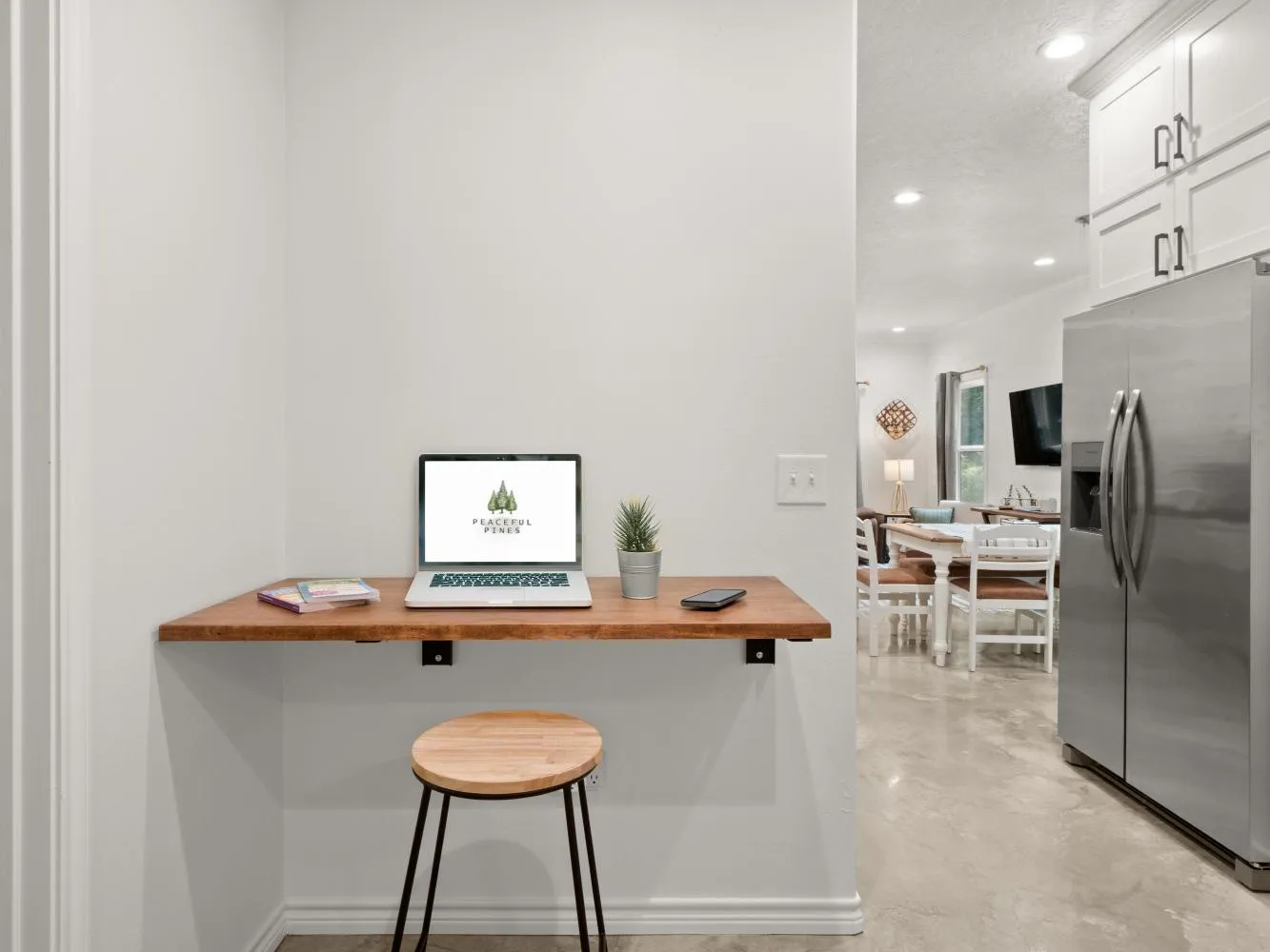A small study area lets you set up your computer home away office.