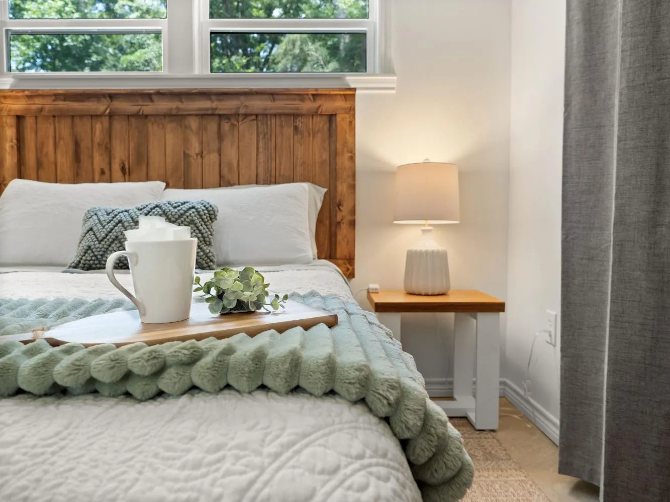 You will find Peaceful Pines Bungalow full of the sweetest touches.